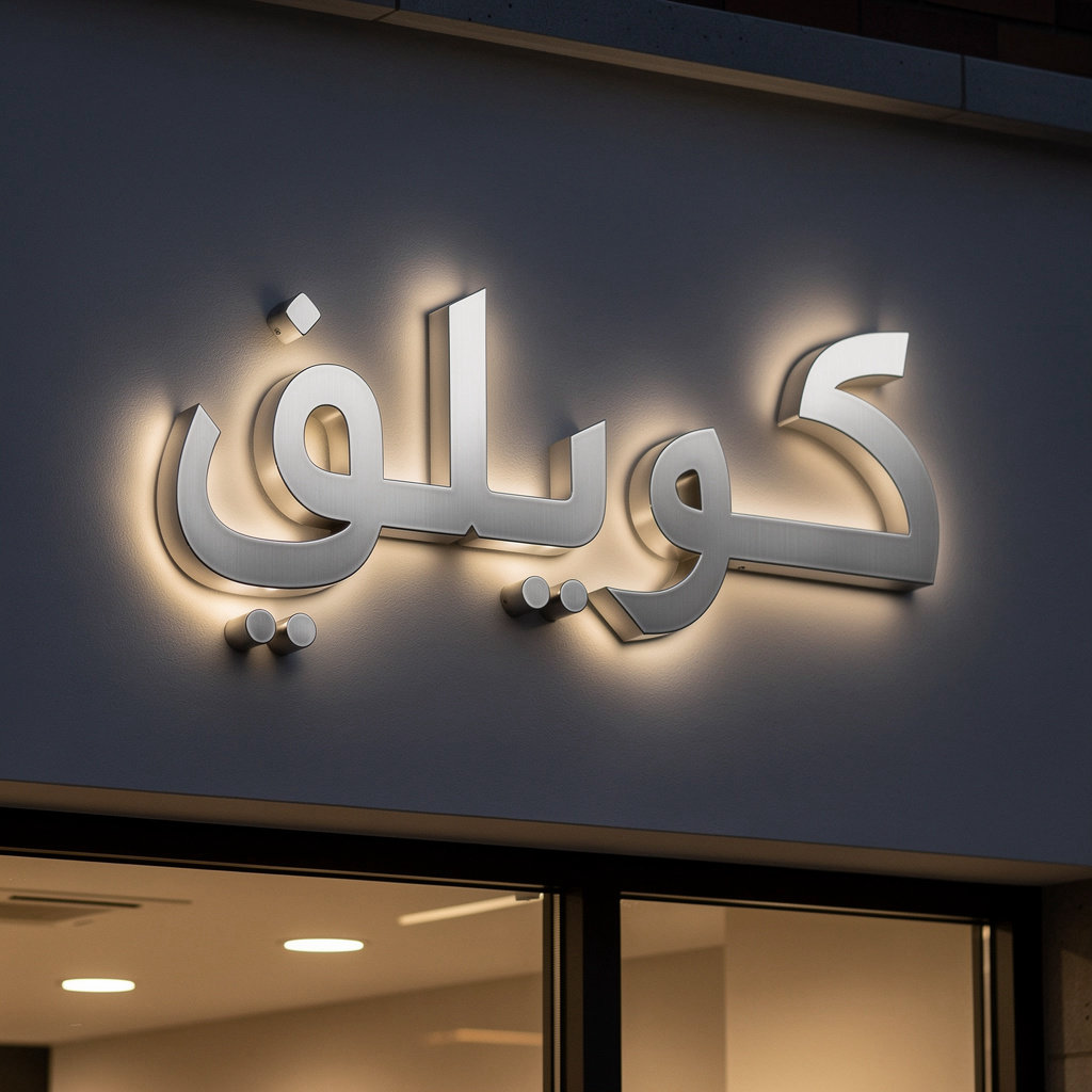 حروف بارزة ستانليس ستيل مضيئة